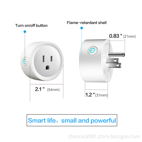 Mini Smart Wifi Plug Socket Wireless Outlet Enable Amazon Alexa Google Home Mobile App 220V US Smart Plug